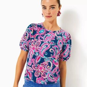 Lilly Pulitzer Vibrant Pink and Blue Blouse